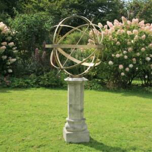 MAIN-IMAGE-Brass-armillary-on-a-Cuploa-plinth-in-the-middle-of-the-lawn-300x300 Plinths