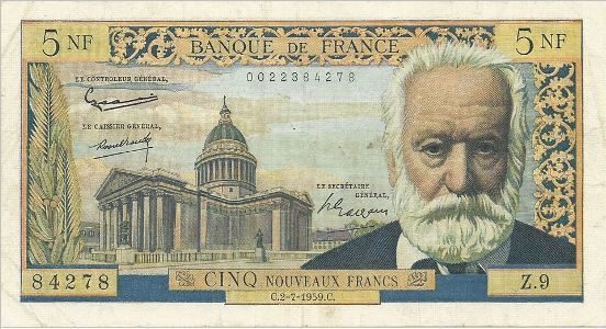 Victor-Hugo-bank-note ‘To love or have loved, that is enough’ – Victor Hugo (26/2/1802-22/4/1885) - Les Miserable