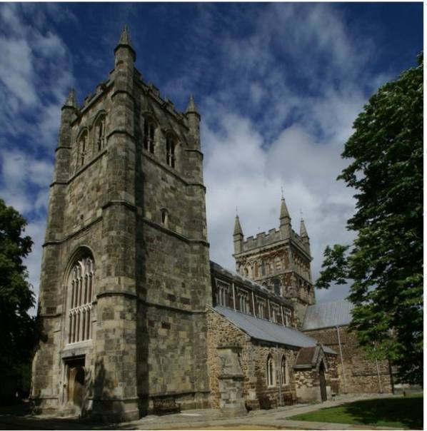 wimborne-minster-photo Sundial at Wimborne Minster