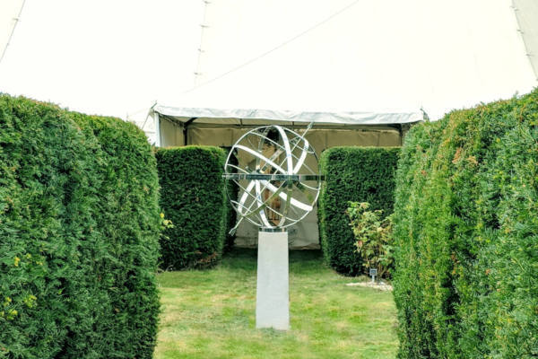 Stainless-Steel-Armillary-the-focal-point-of-the-avenue-to-the-wedding-marquee-scaled-600x400 Stainless Steel